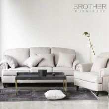 Дом мебели обивка белый бархатный диван элегантный диван с утолщенной подушки